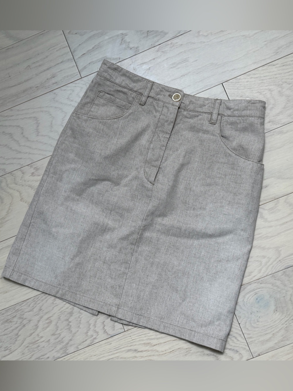 Prada Women’s Neutral Tan Linen Skirt Size 40